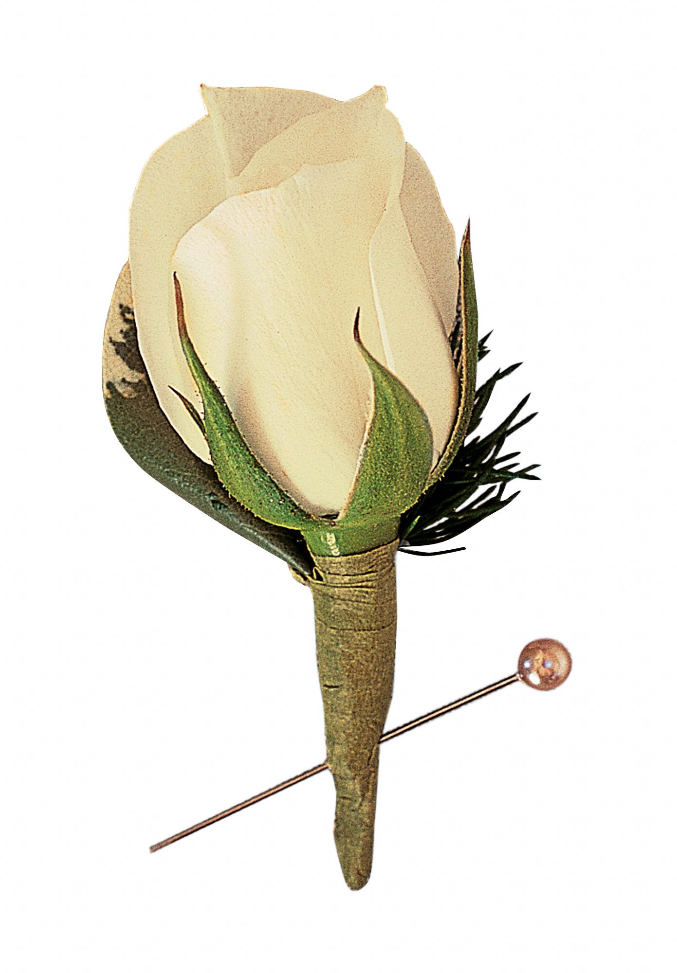 Miniature White Rose Boutonniere in West Hills&nbsp;CA, Flowers On the Hills