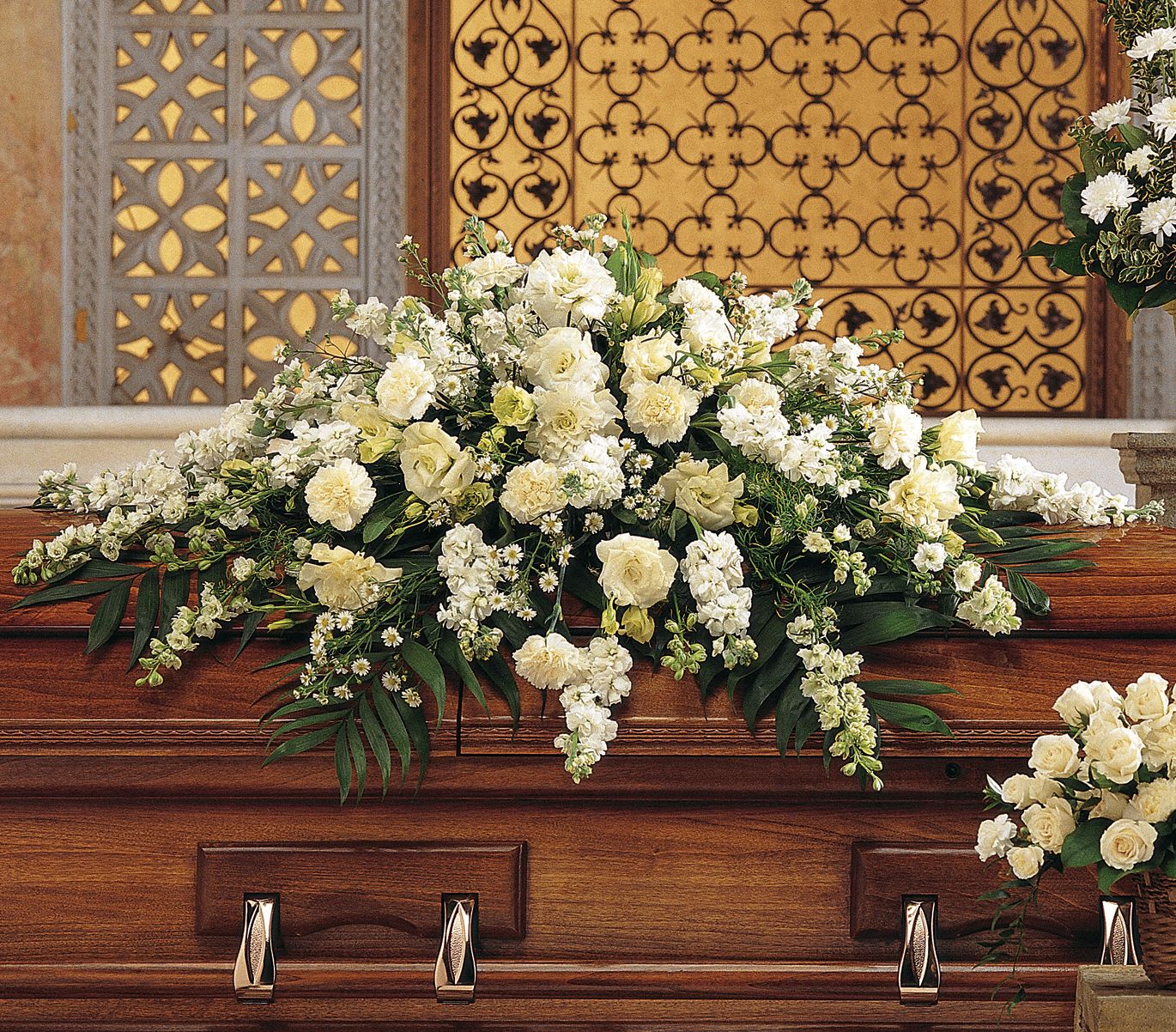Pure White Casket Spray