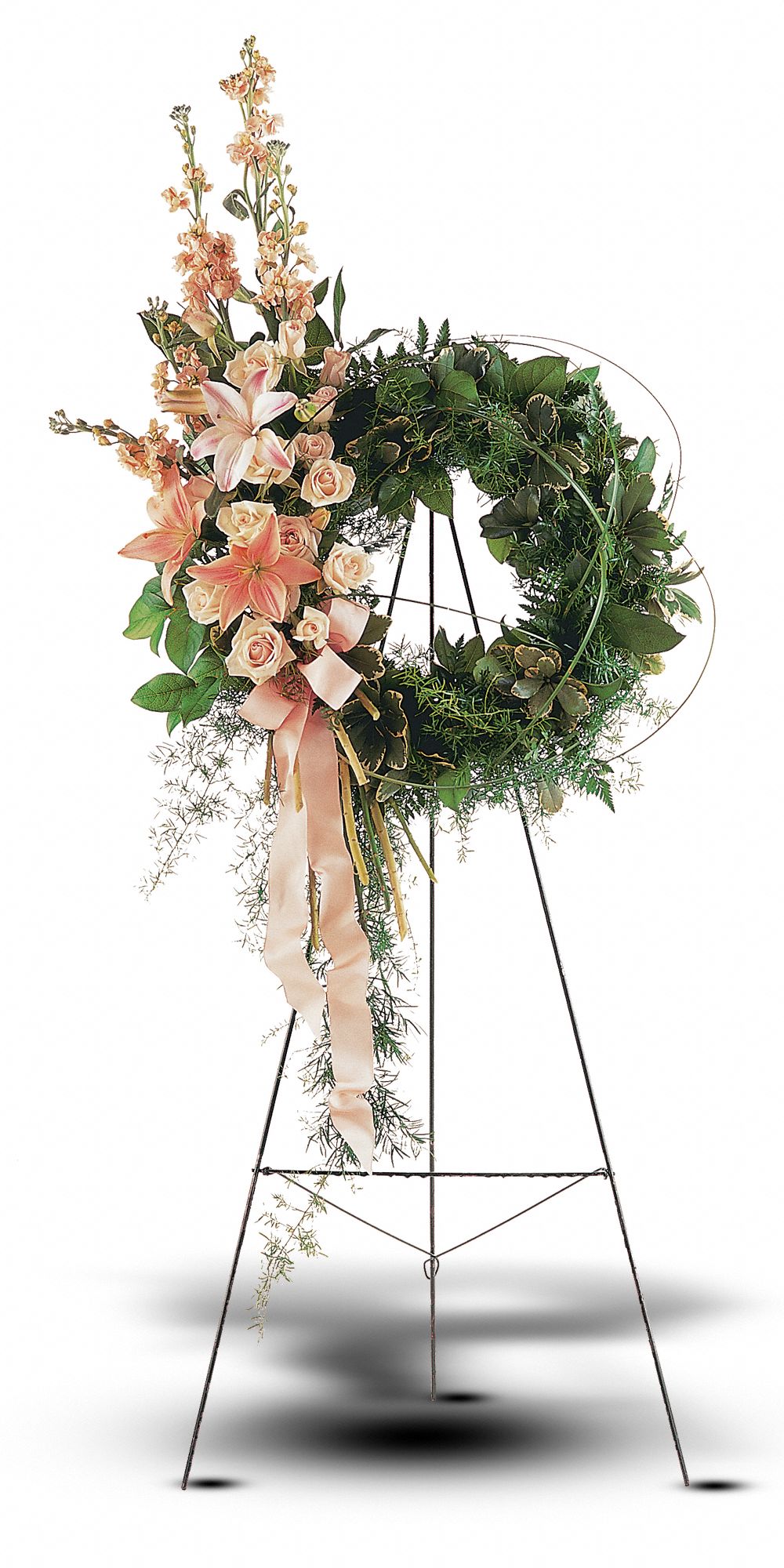 Peach Comfort Wreath in West Hills&nbsp;CA, Flowers On the Hills