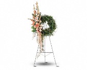 Margie's Florist II, Covington, Louisiana - Peach Comfort Wreath, picture