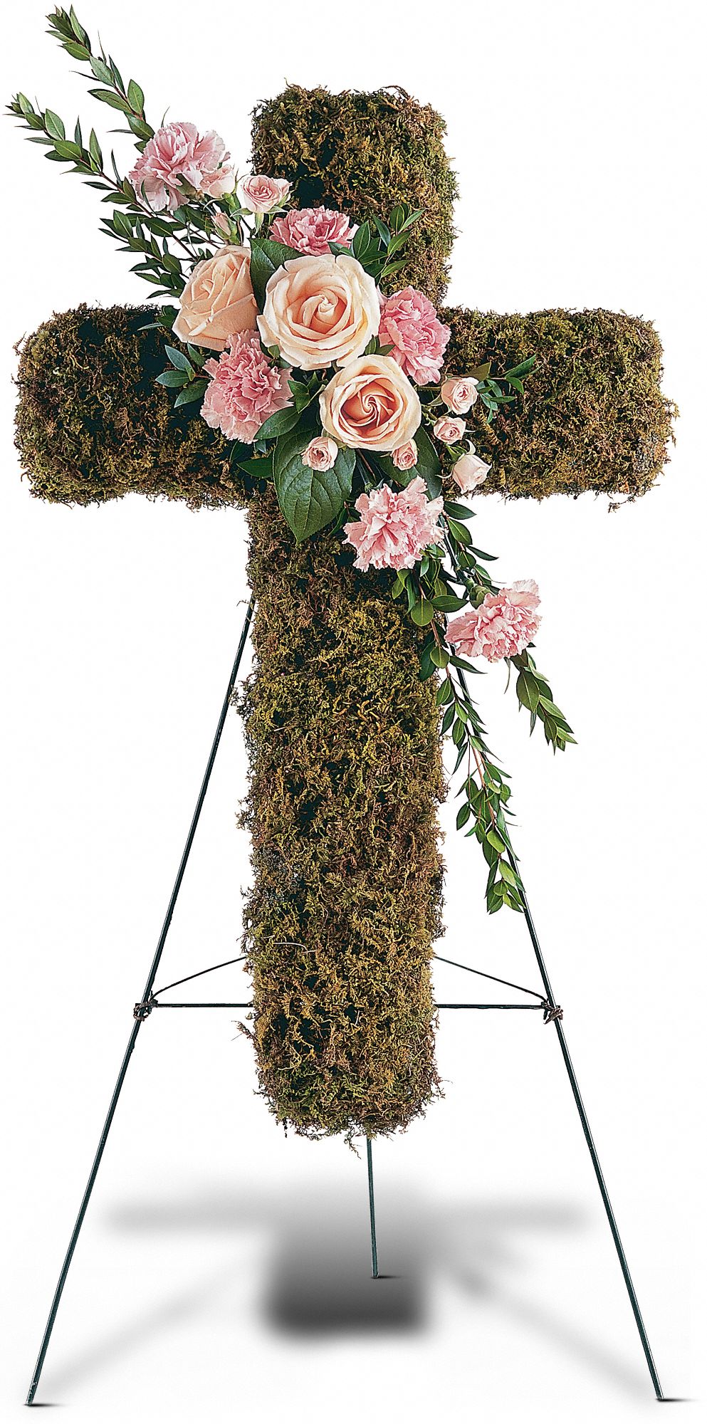 Pink Bouquet Cross in West Hills&nbsp;CA, Flowers On the Hills