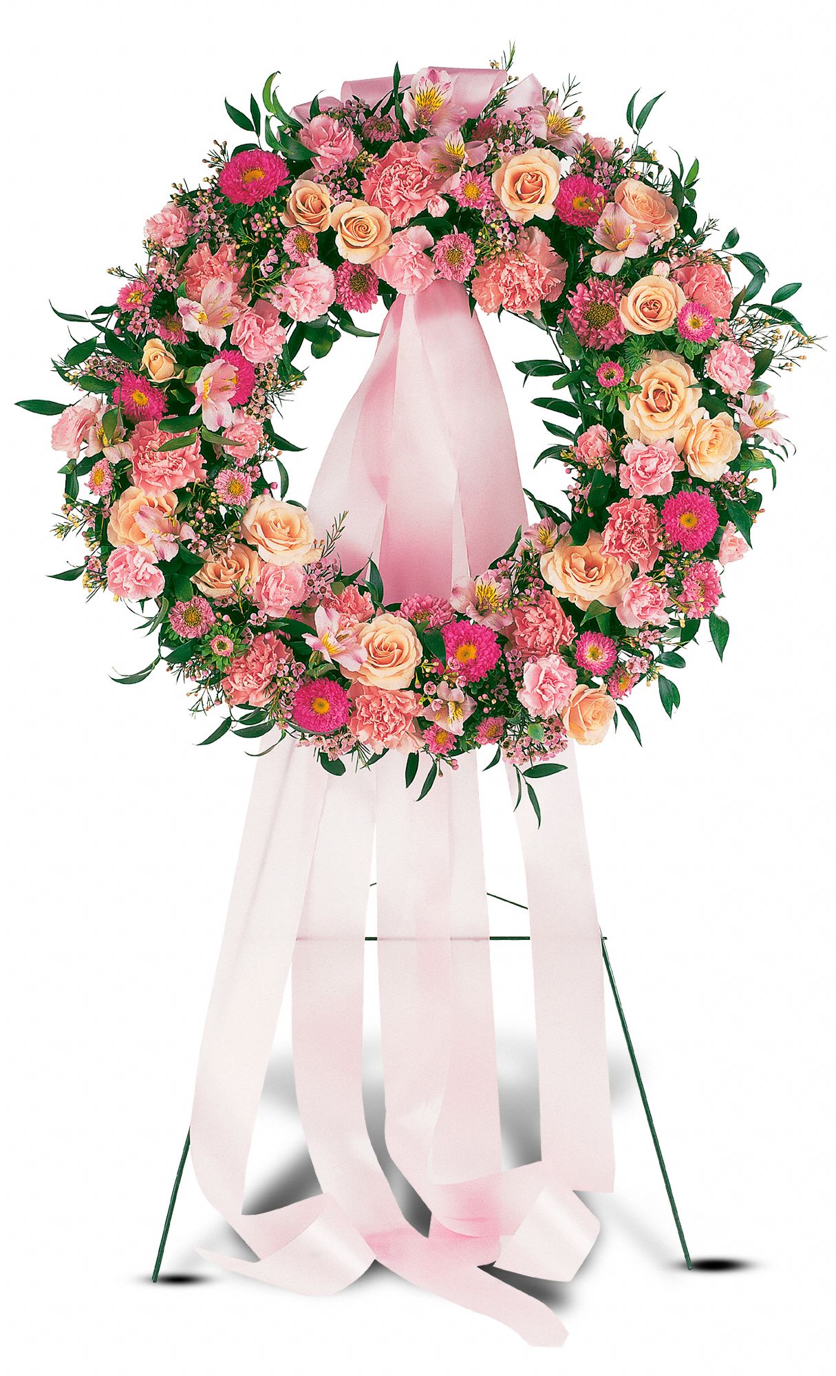 Trias Flowers, Antiques & Gifts, Miami, Florida - Respectful Pink Wreath, picture