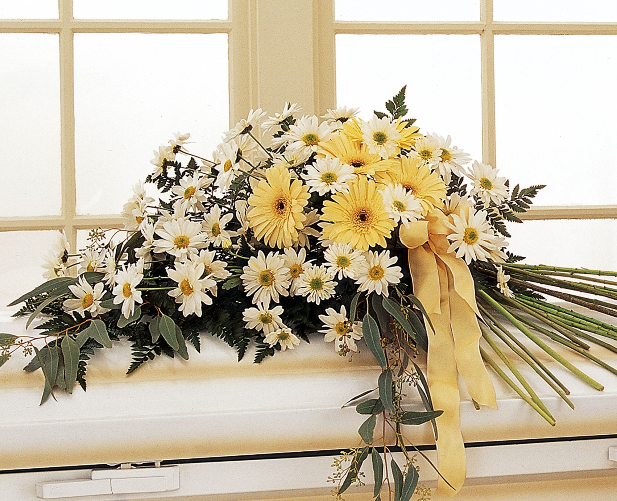 Drop of Sunshine Casket Spray in West Hills&nbsp;CA, Flowers On the Hills