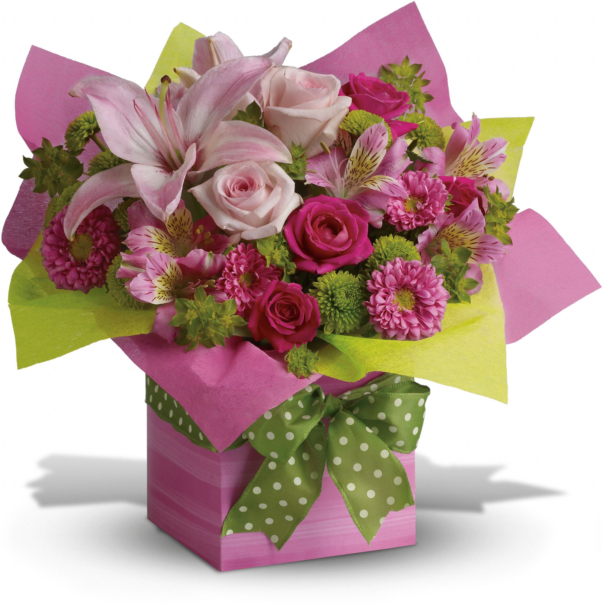 Teleflora's Pretty Pink Present Flowers