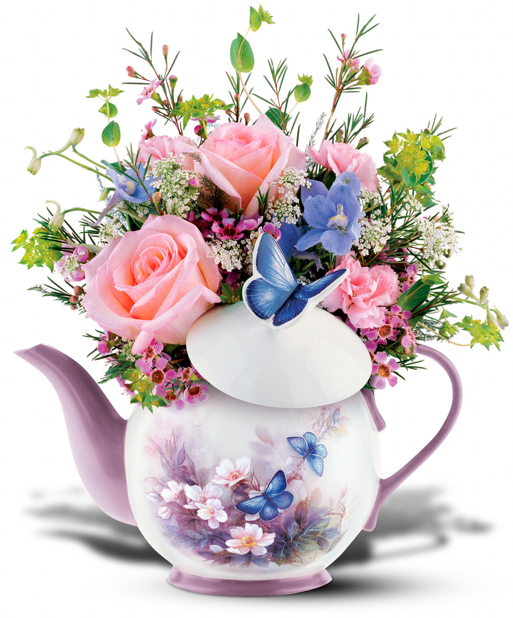 Teleflora's Lena Liu Butterfly Teapot Bouquet, picture