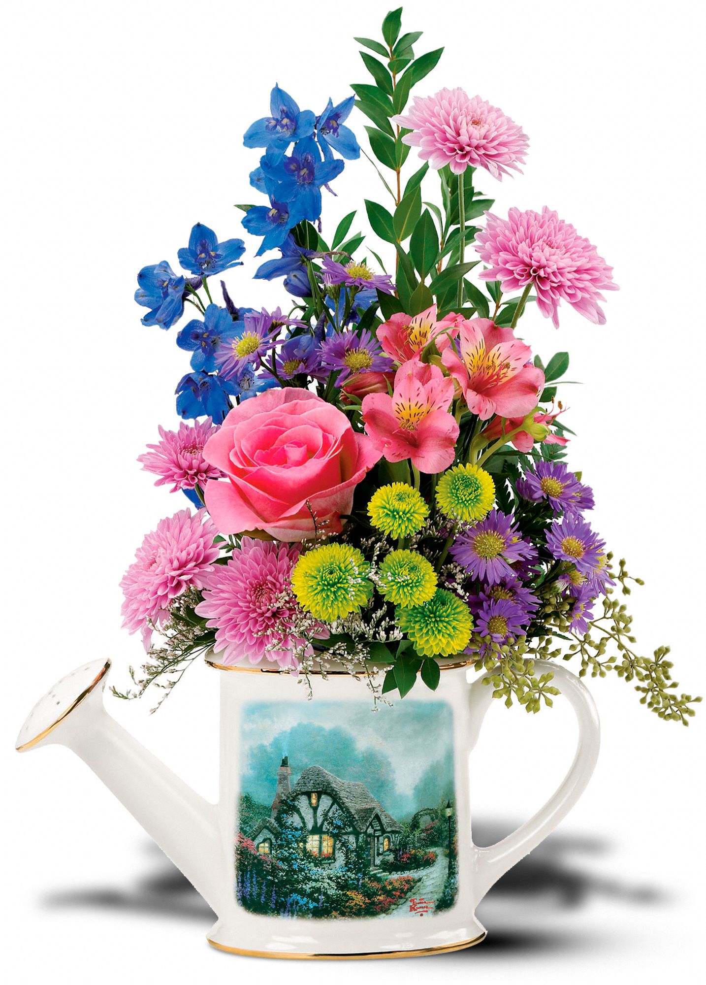 Teleflora's Thomas Kinkade Watering Can Bouquet, picture