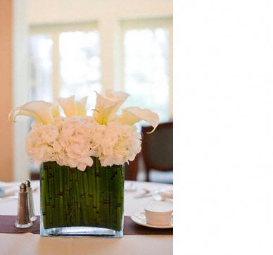 White Hydrangeas and Calla Lilies