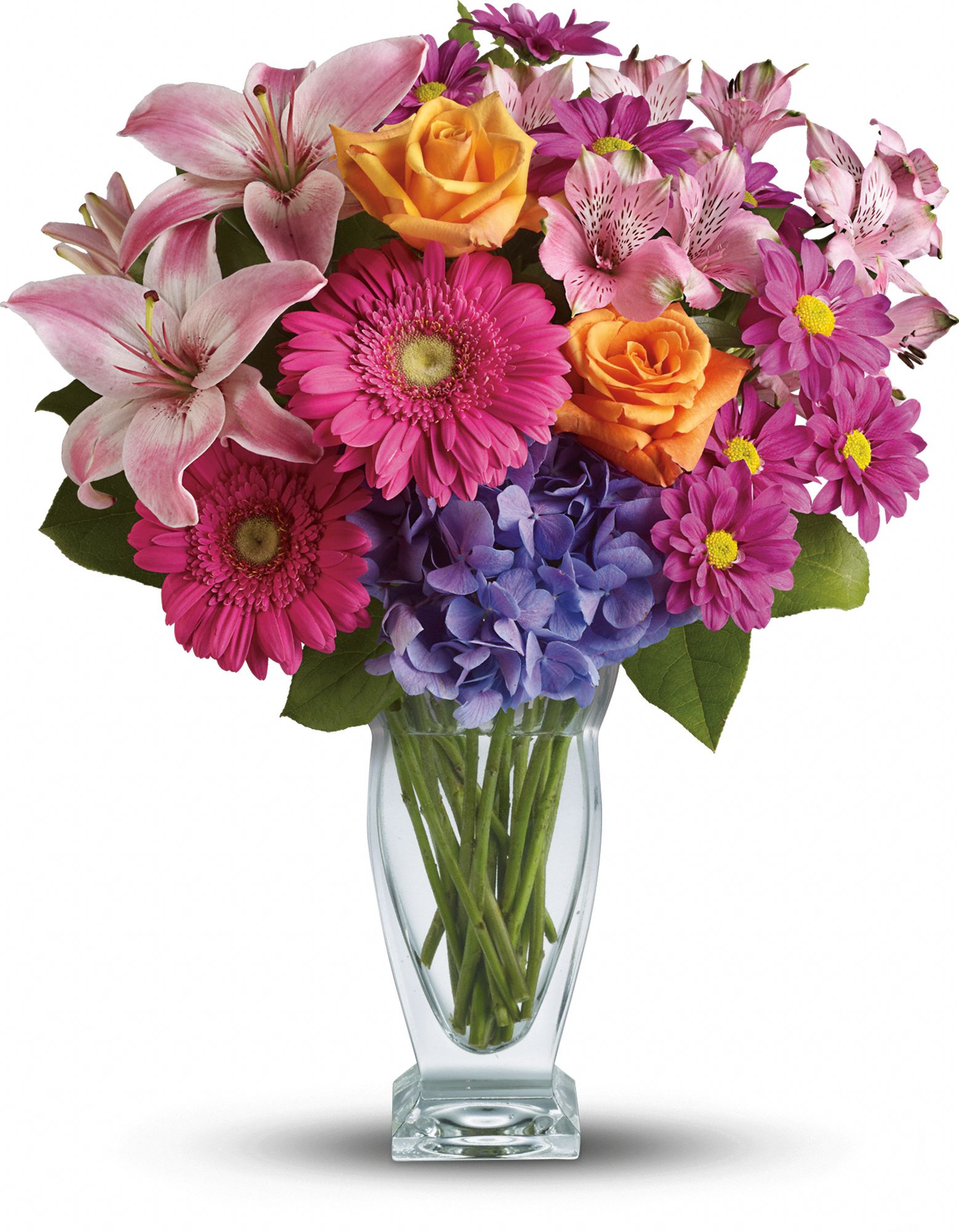 Wondrous Wishes by Teleflora with Orange Roses Flowers