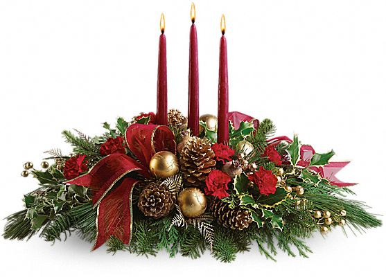 All is Bright Christmas centerpiece with candles