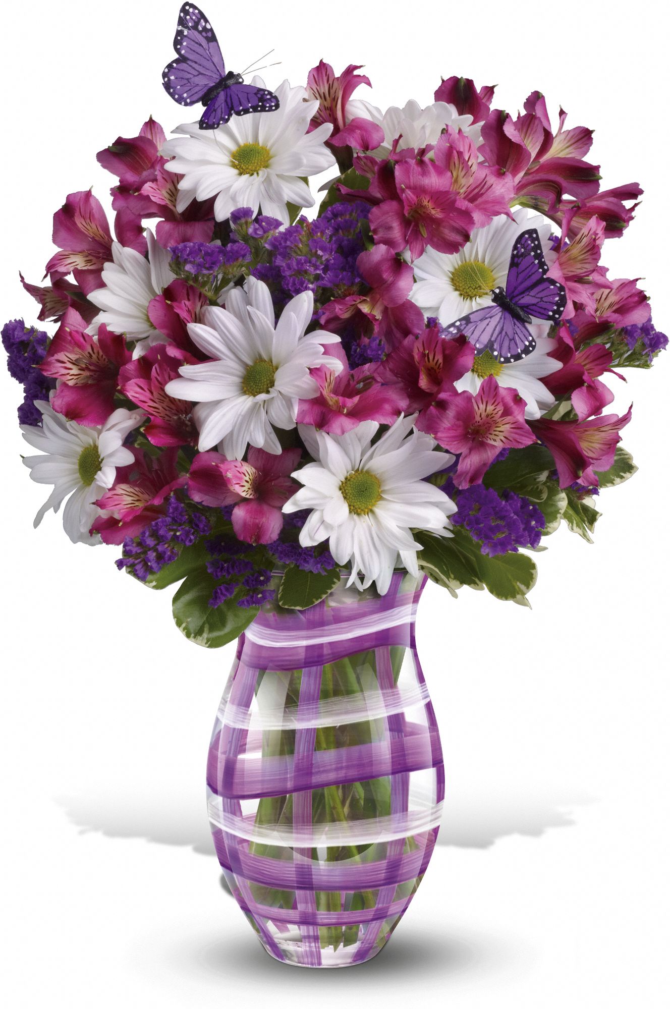 Teleflora's Lavender Plaid Bouquet Flowers