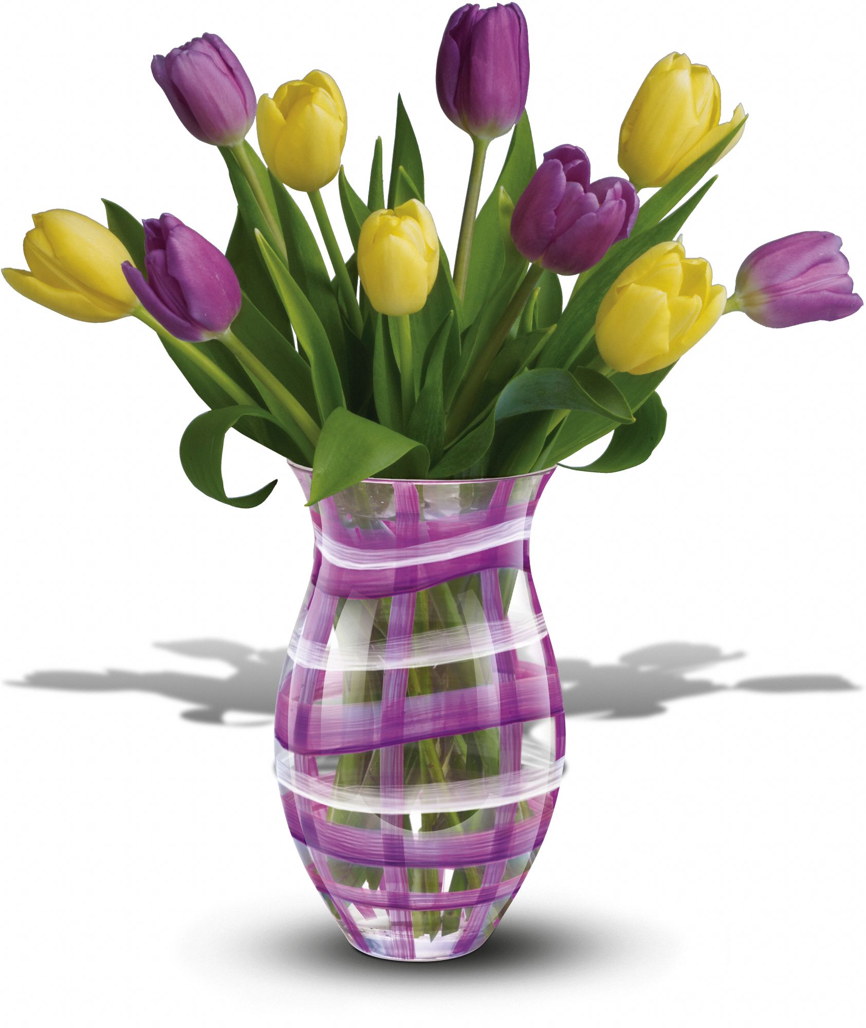 Teleflora's Lavender Plaid Tulip Bouquet Flowers