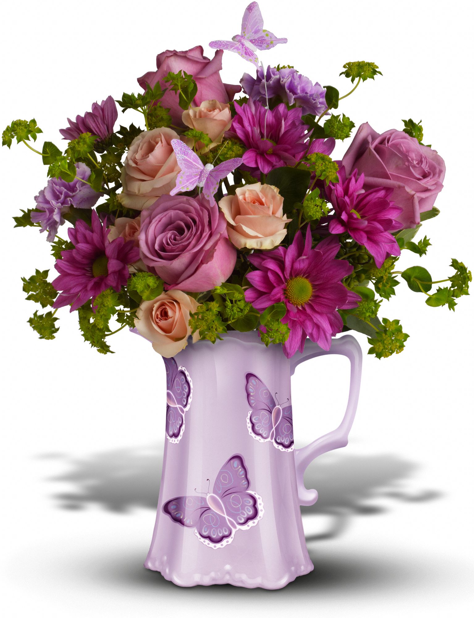 Teleflora's Butterfly Pitcher Bouquet Flowers