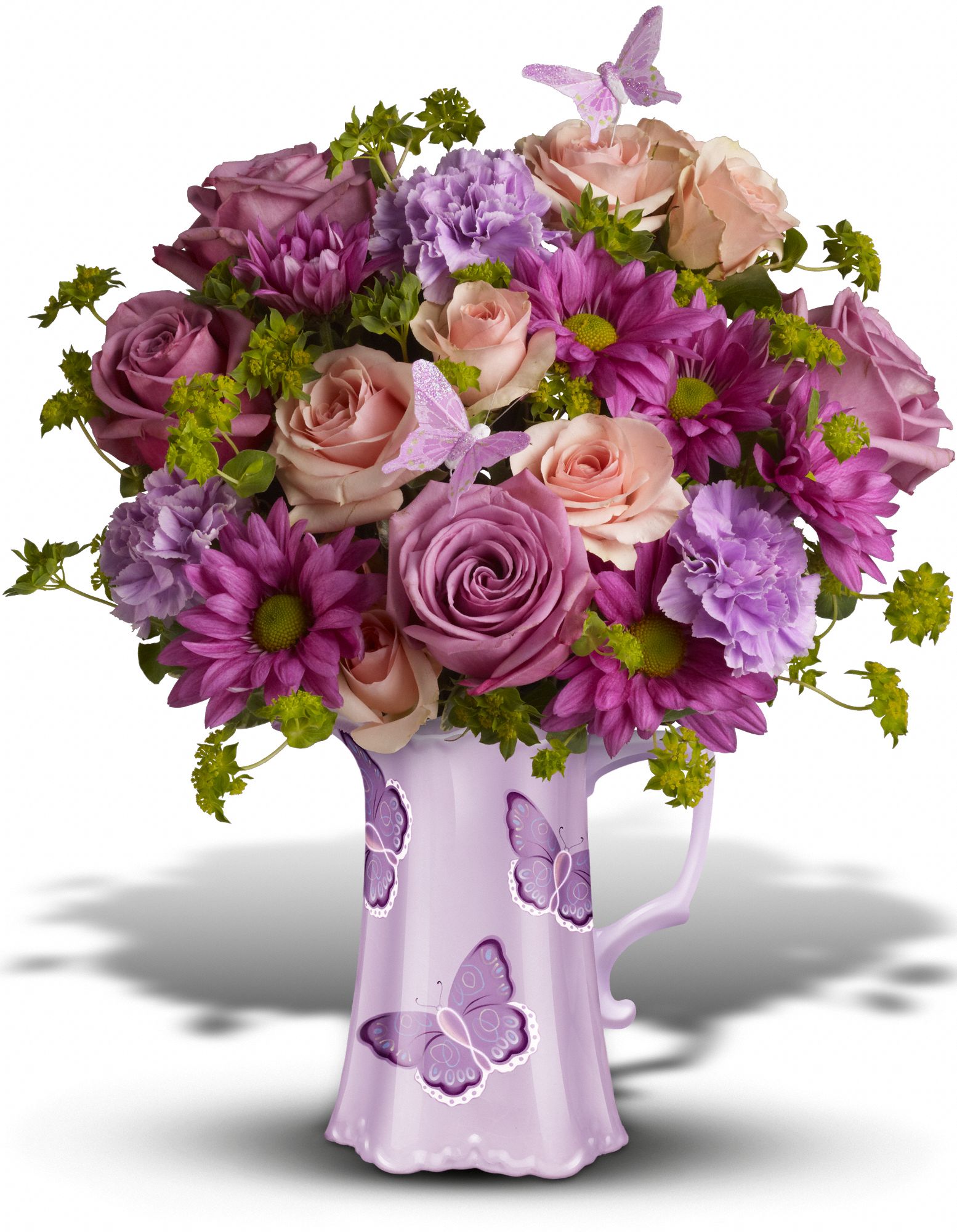 Teleflora's Butterfly Pitcher Bouquet Flowers