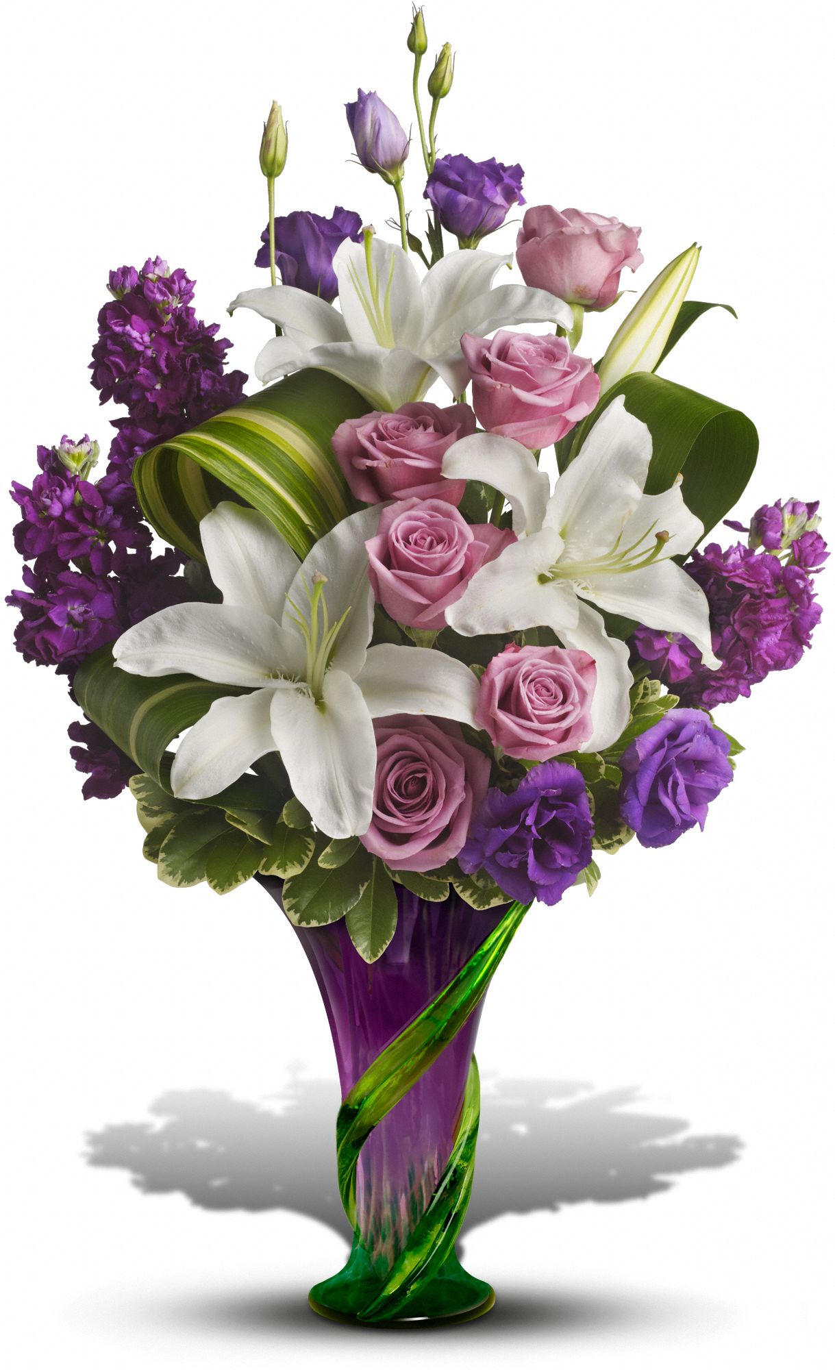 Teleflora's Indulge Her Bouquet - Lavender Roses Flowers - Deluxe