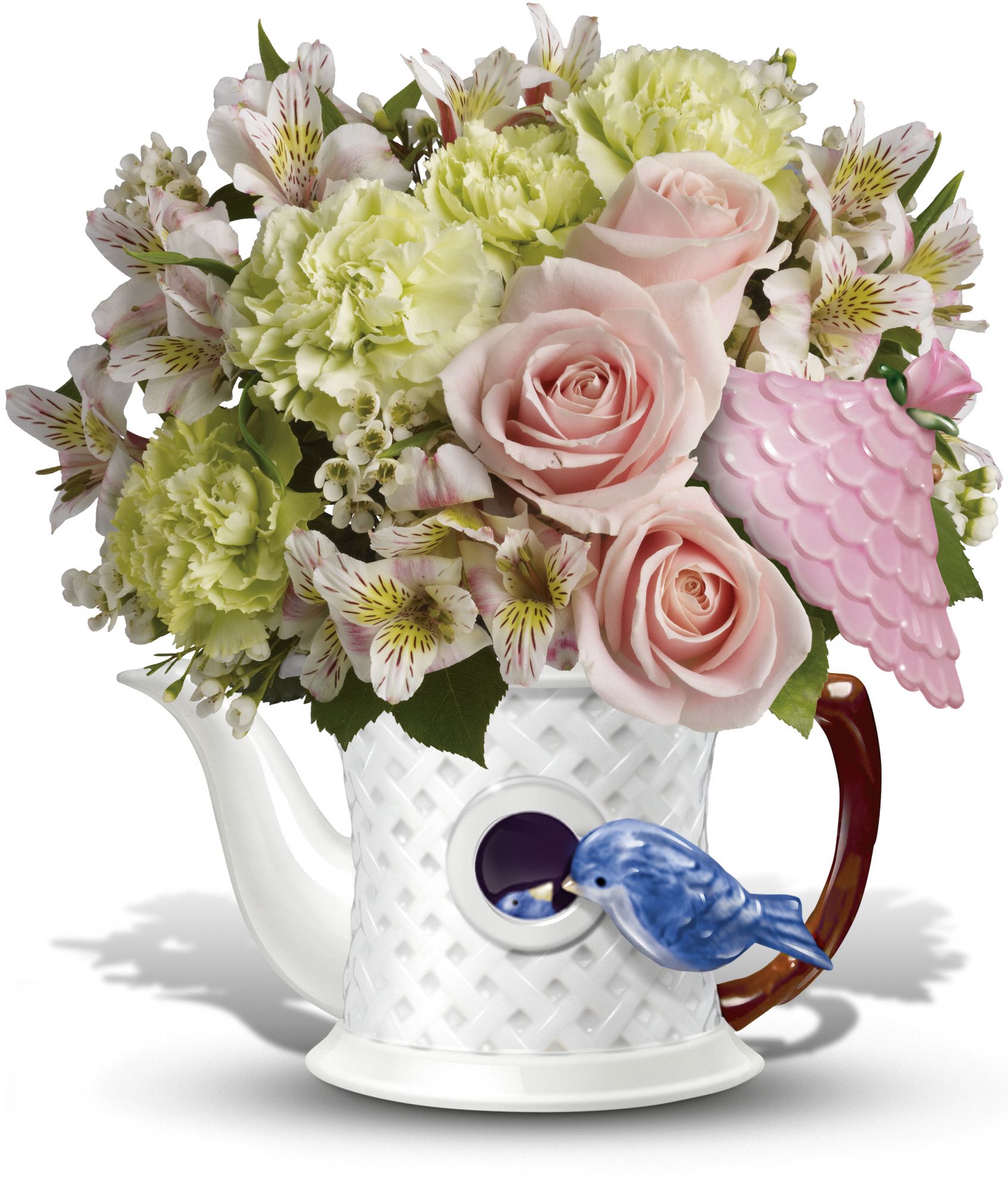 Teleflora's Bluebird Blush Bouquet Flowers