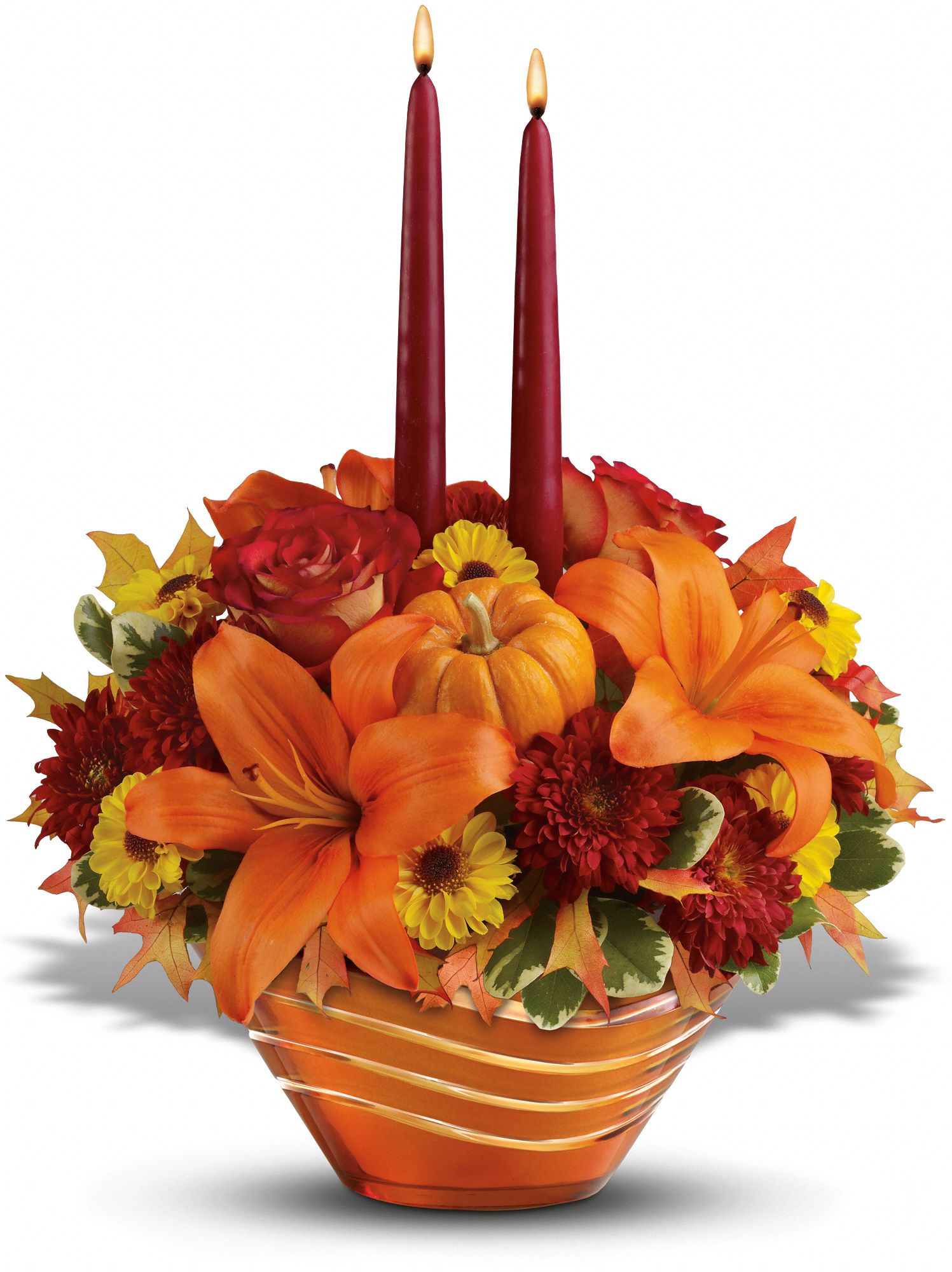 Teleflora's Amber Waves Centerpiece Flowers