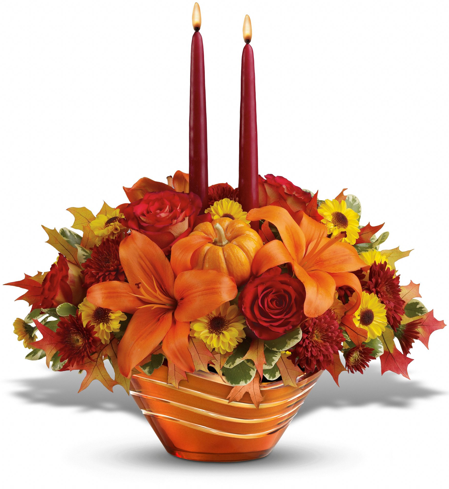 Teleflora's Amber Waves Centerpiece Flowers