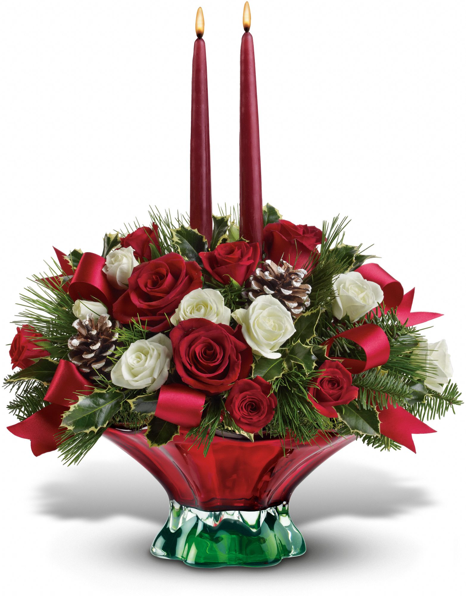 Teleflora's Colors of Christmas Centerpiece Flowers