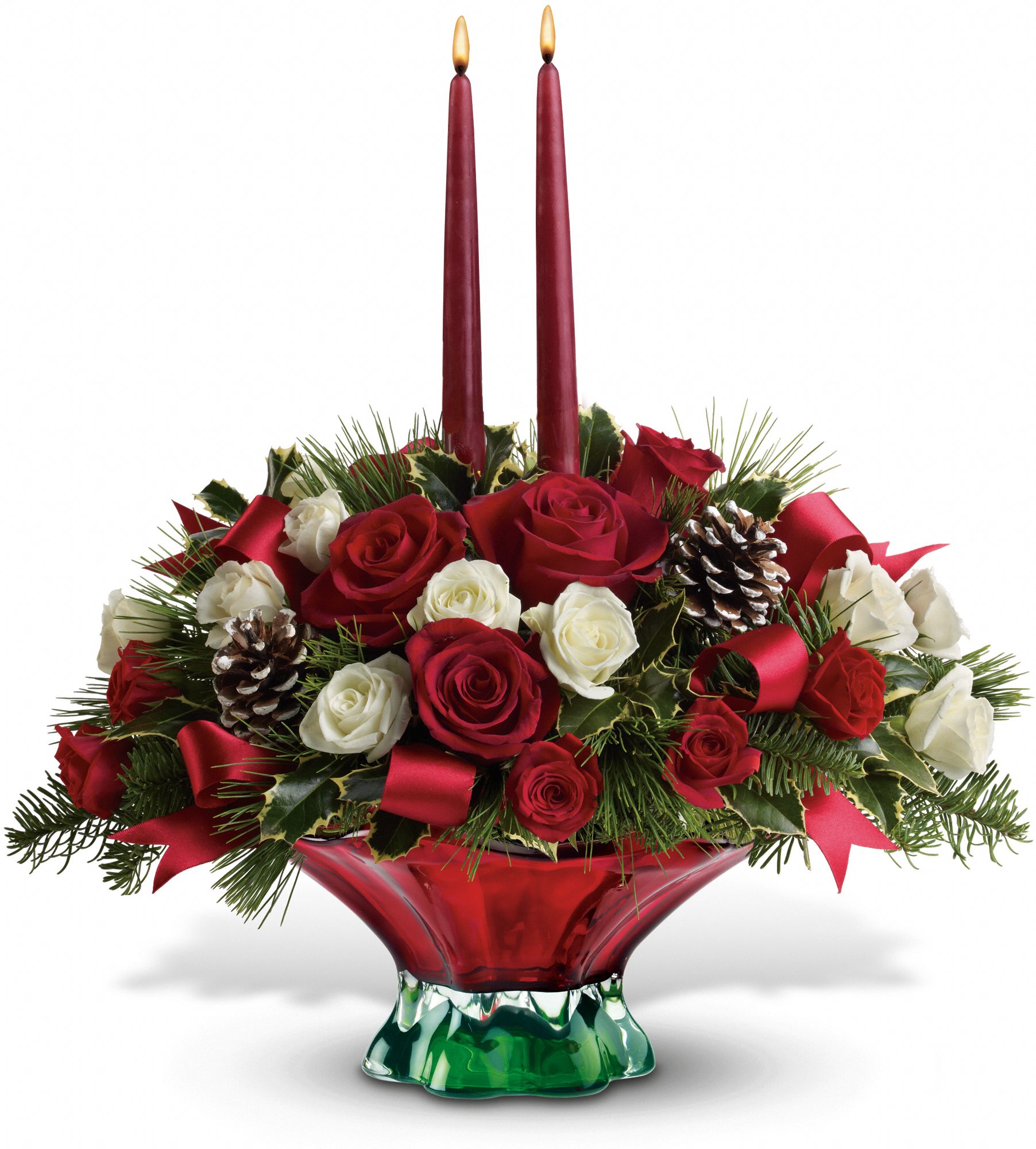 Teleflora's Colors of Christmas Centerpiece Flowers