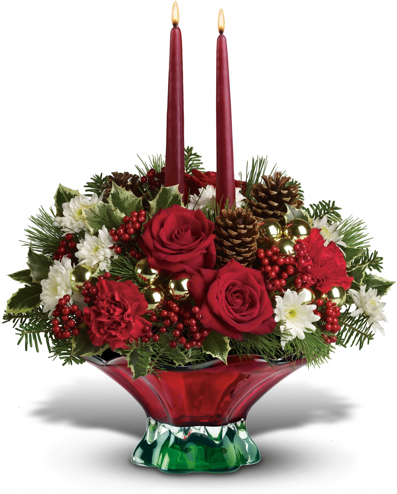 Teleflora's Always Merry Centerpiece Flowers