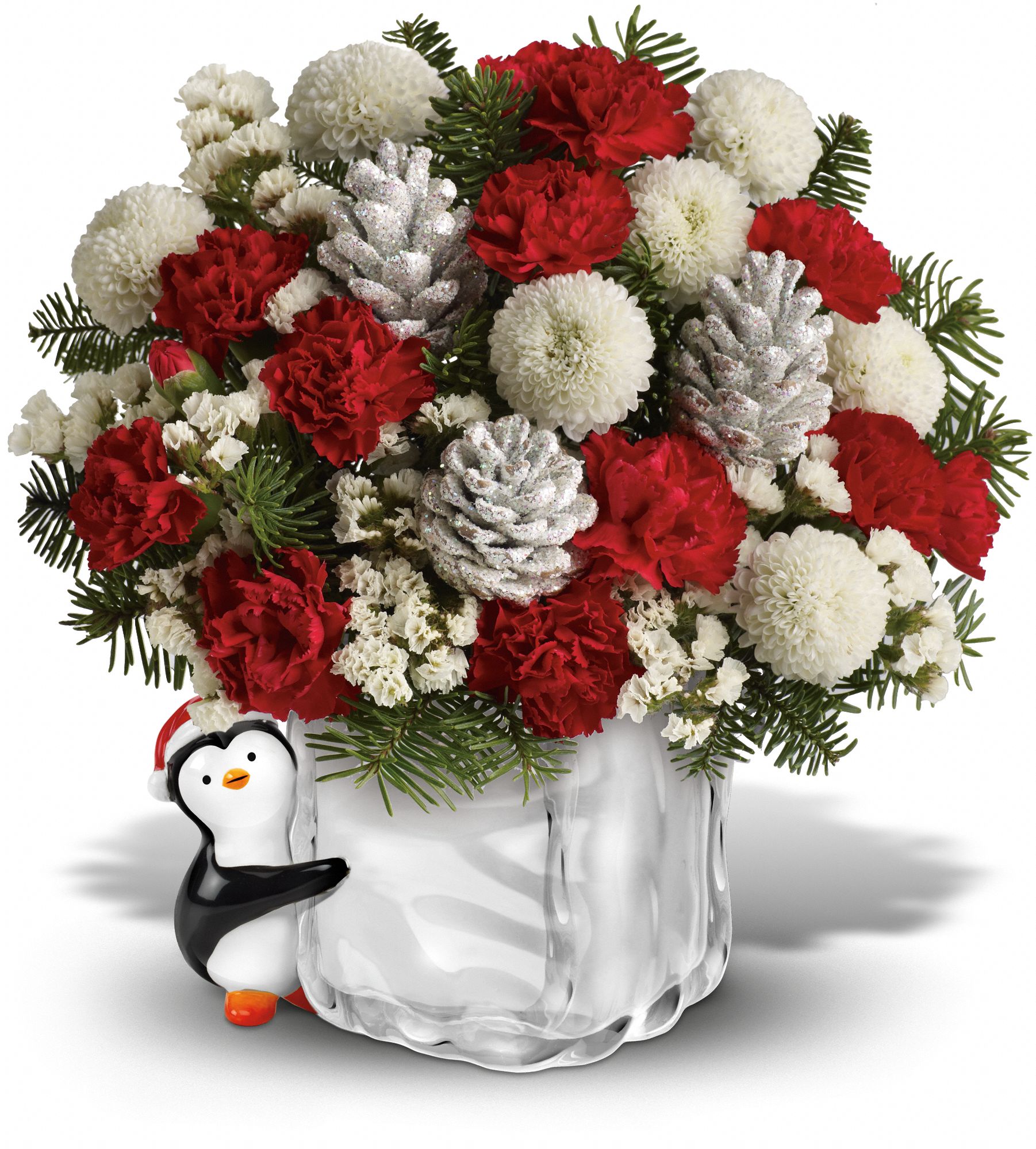 Teleflora's Merry Penguin Send a Hug Flowers