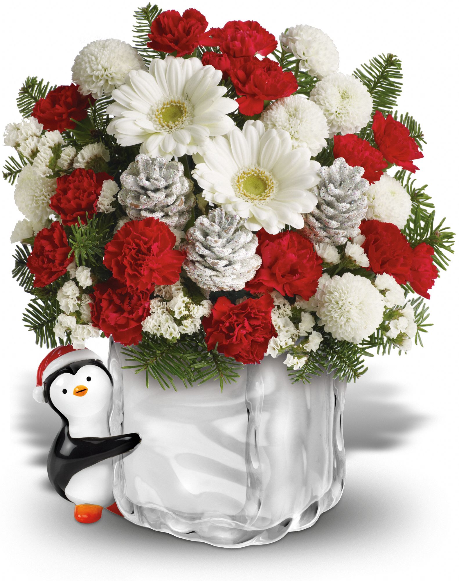 Teleflora's Merry Penguin Send a Hug Flowers