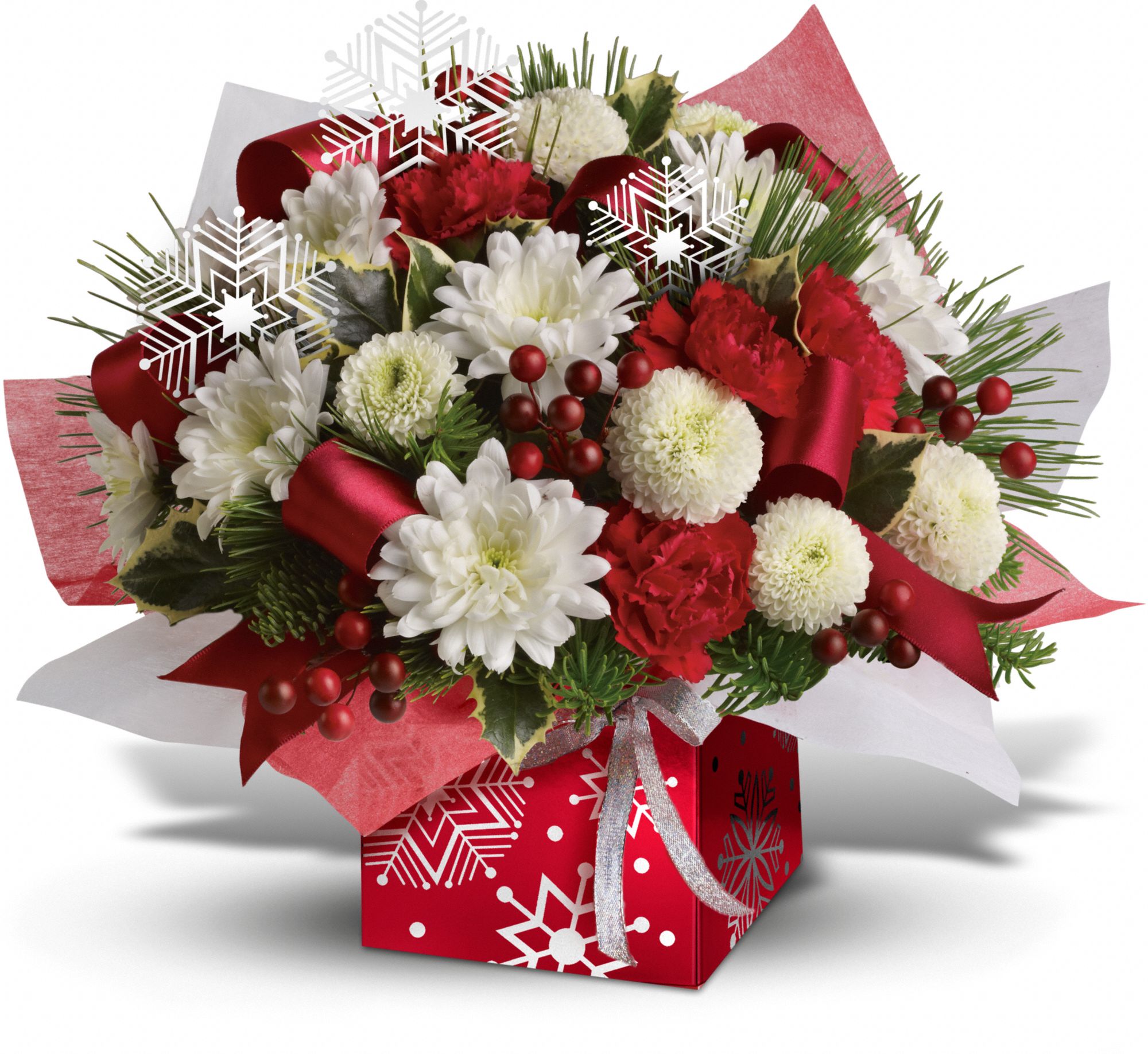 Teleflora's Winter Snowflake Present Perfect Flowers