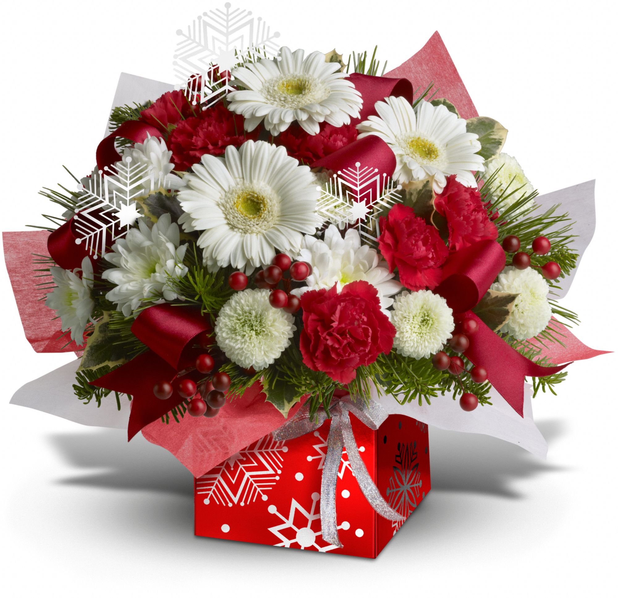 Teleflora's Winter Snowflake Present Perfect Flowers