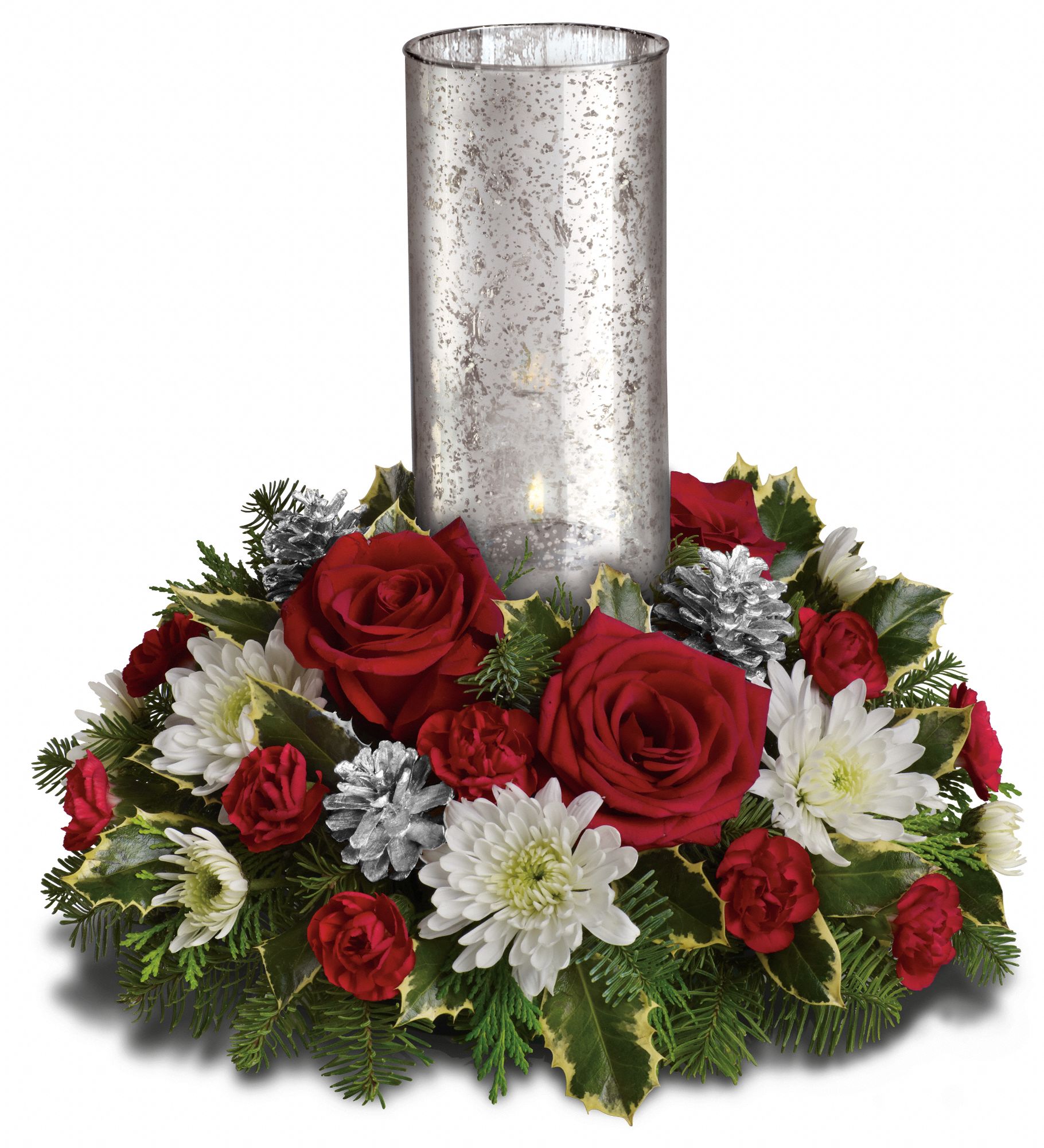 Let's Be Merry Centerpiece by Teleflora Flowers