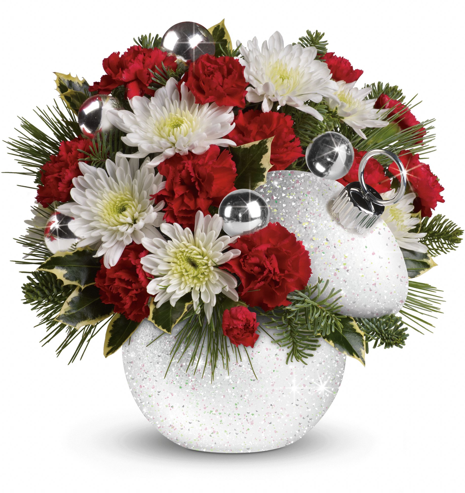 Teleflora's Snowball Surprise Bouquet Flowers