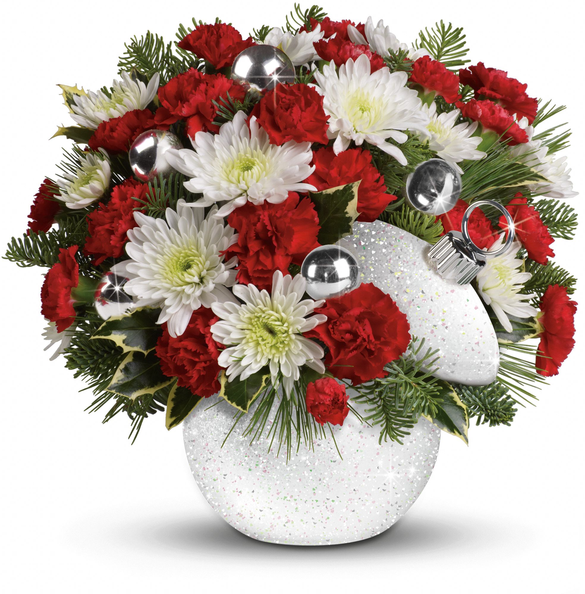 Teleflora's Snowball Surprise Bouquet Flowers