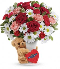Teleflora's Send a Hug Bear Your Heart Bouquet