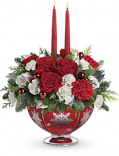 Teleflora's Silver and Joy Centerpiece