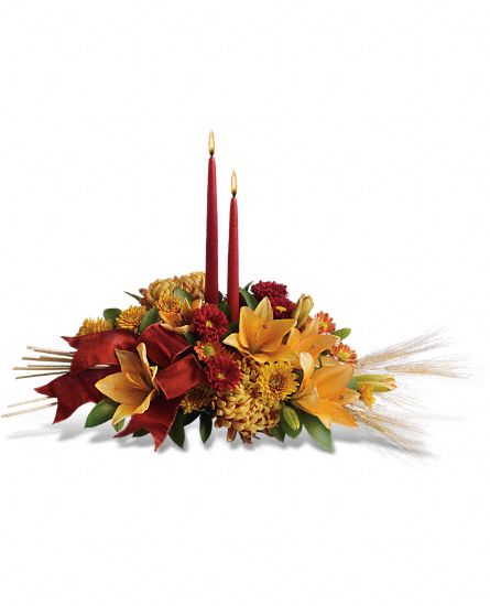 Graceful Glow Fall Centerpiece with candles