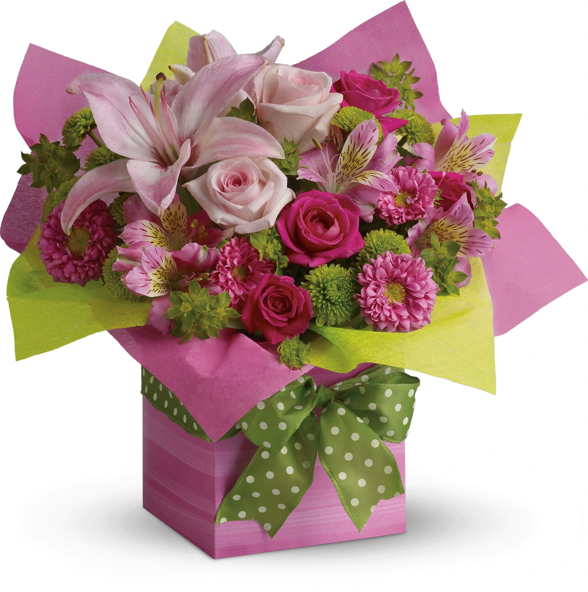 Teleflora's Pretty Pink Present Flowers