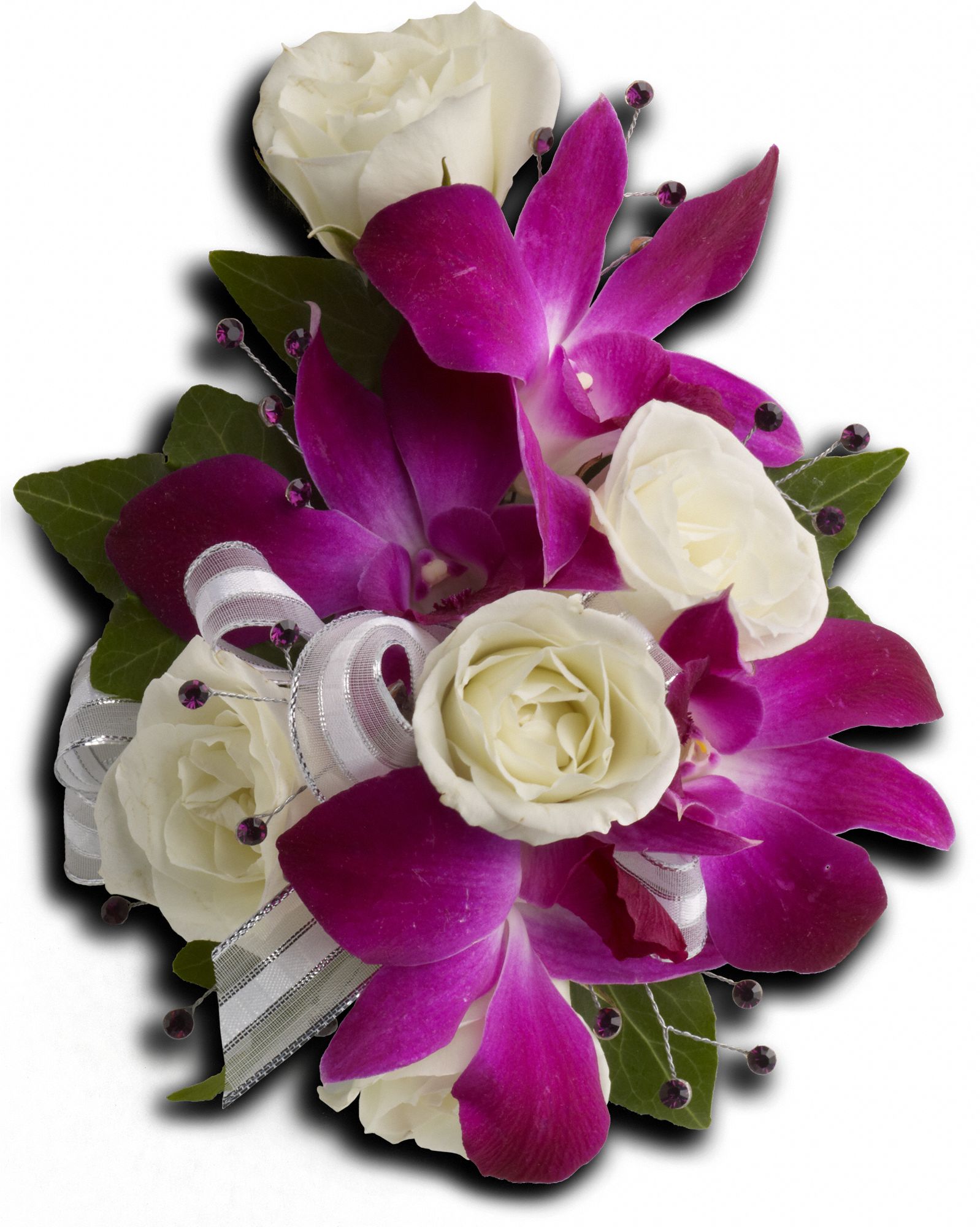 Fancy Orchids and Roses Wristlet Flowers