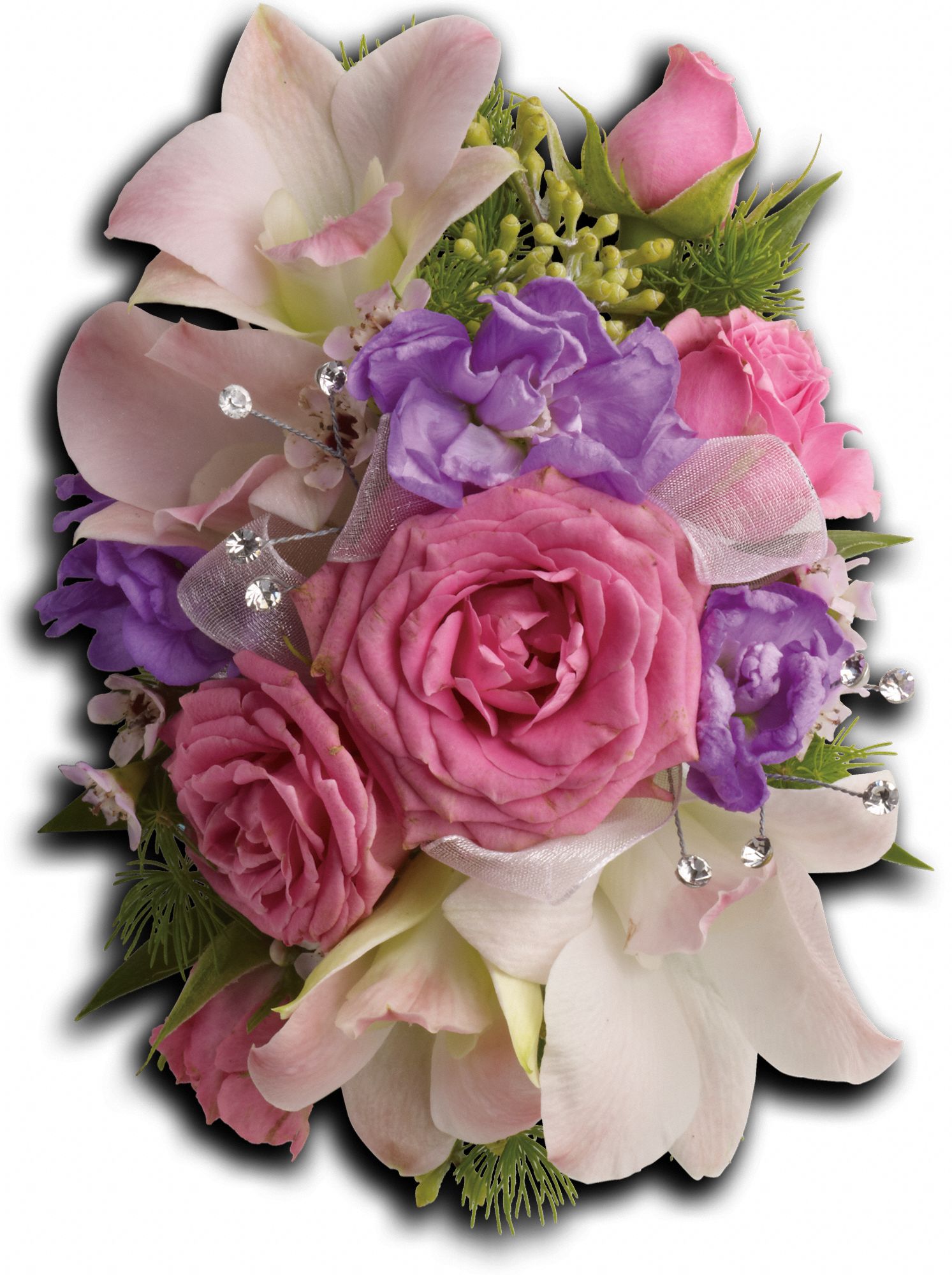 Purple Love Wristlet Flowers