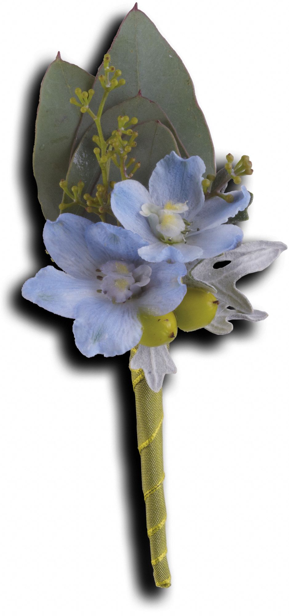 Hero's Blue Boutonniere Flowers