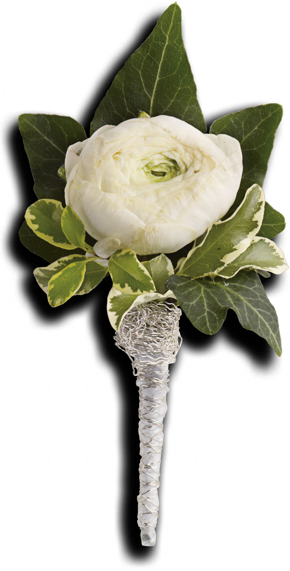 Blissful White Boutonniere Flowers