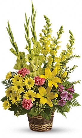 Vivid Recollections Funeral Basket of Flowers