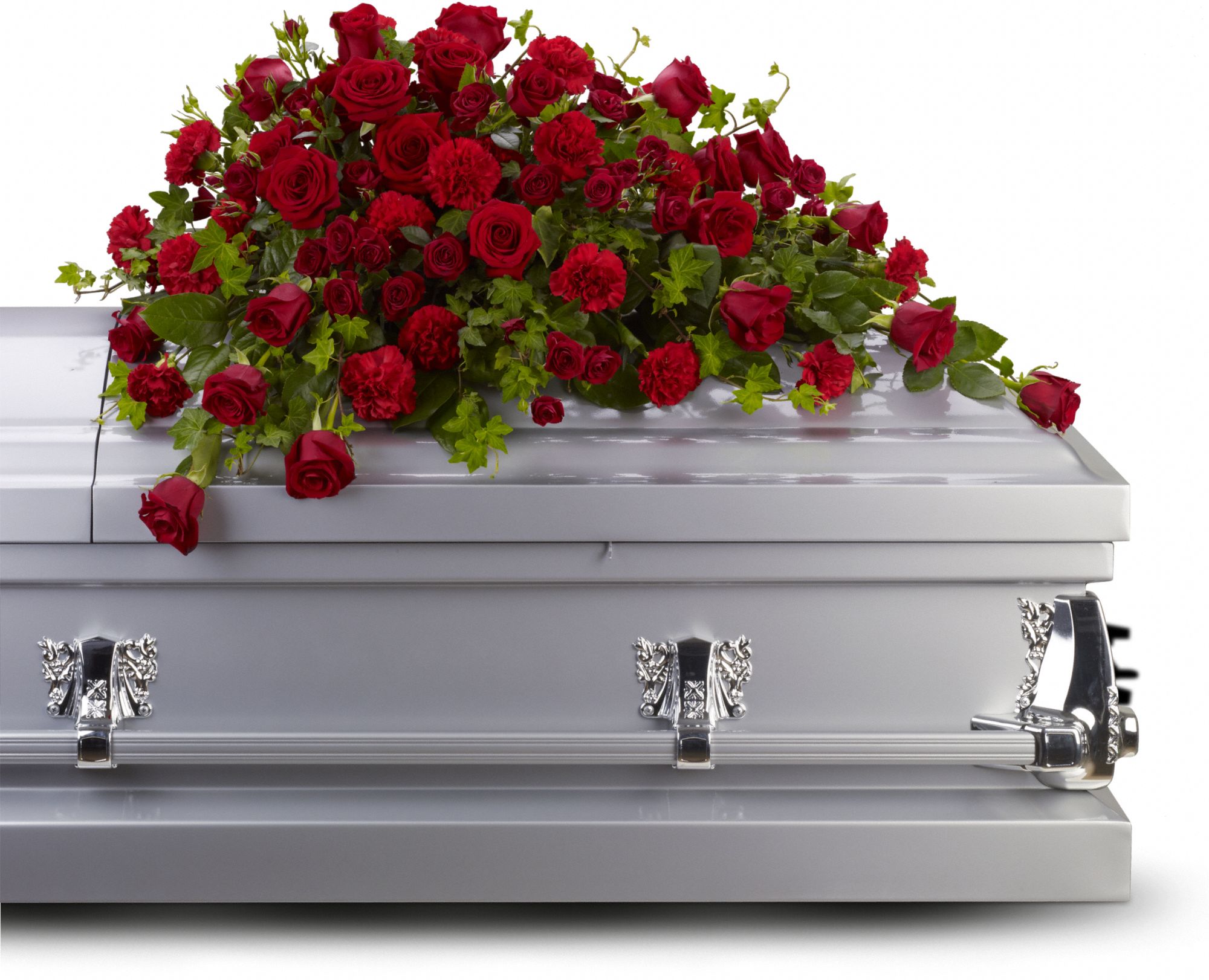 Red Rose Reverence Casket Spray Flowers