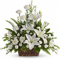 Peaceful White Lilies Basket