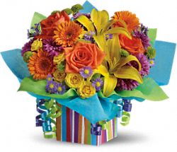 Rainbow Present colorful bouquet