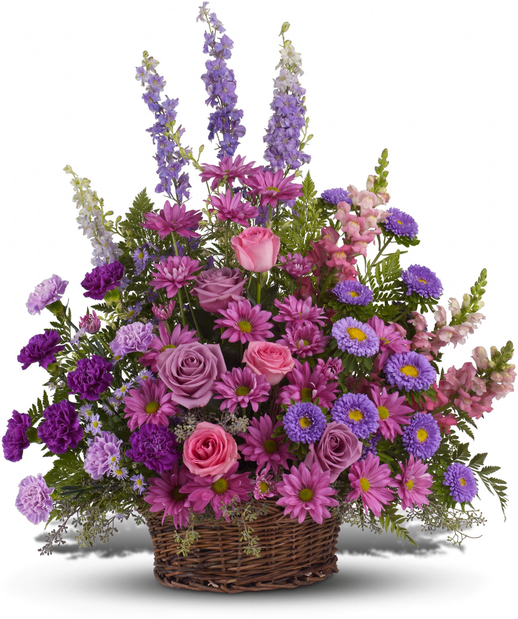 Gracious Lavender Basket Flowers