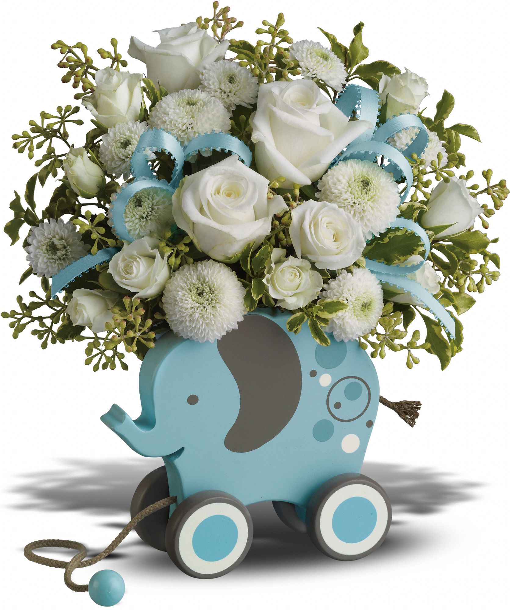 MiGi Baby Elephant by Teleflora - Blue Flowers