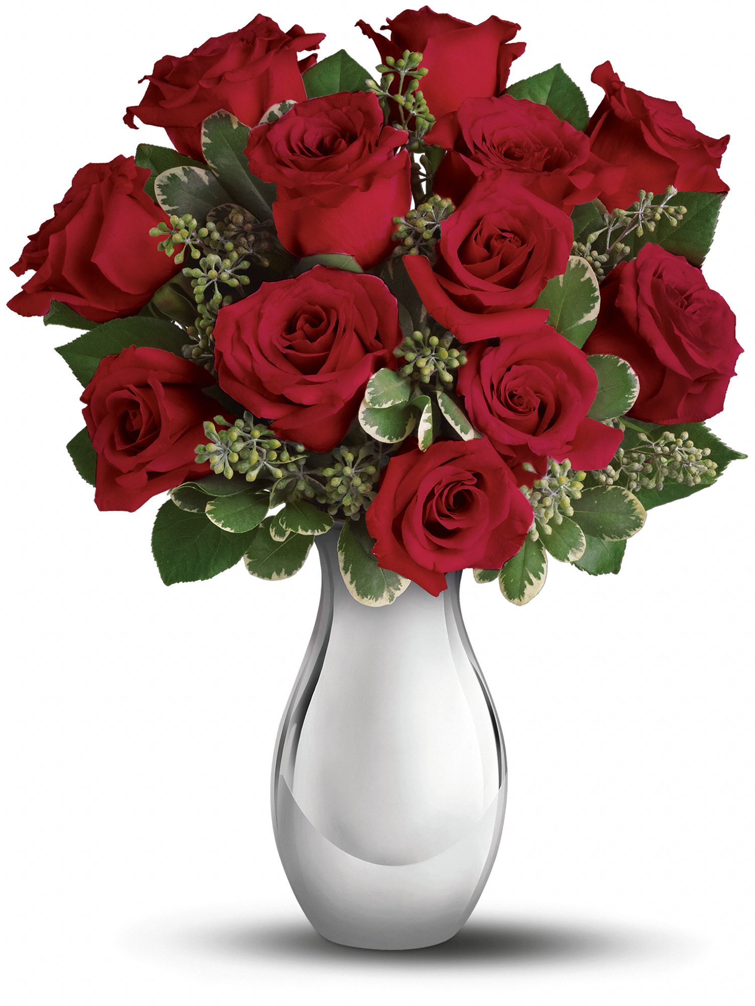 Teleflora's True Romance Bouquet with Red Roses Flowers