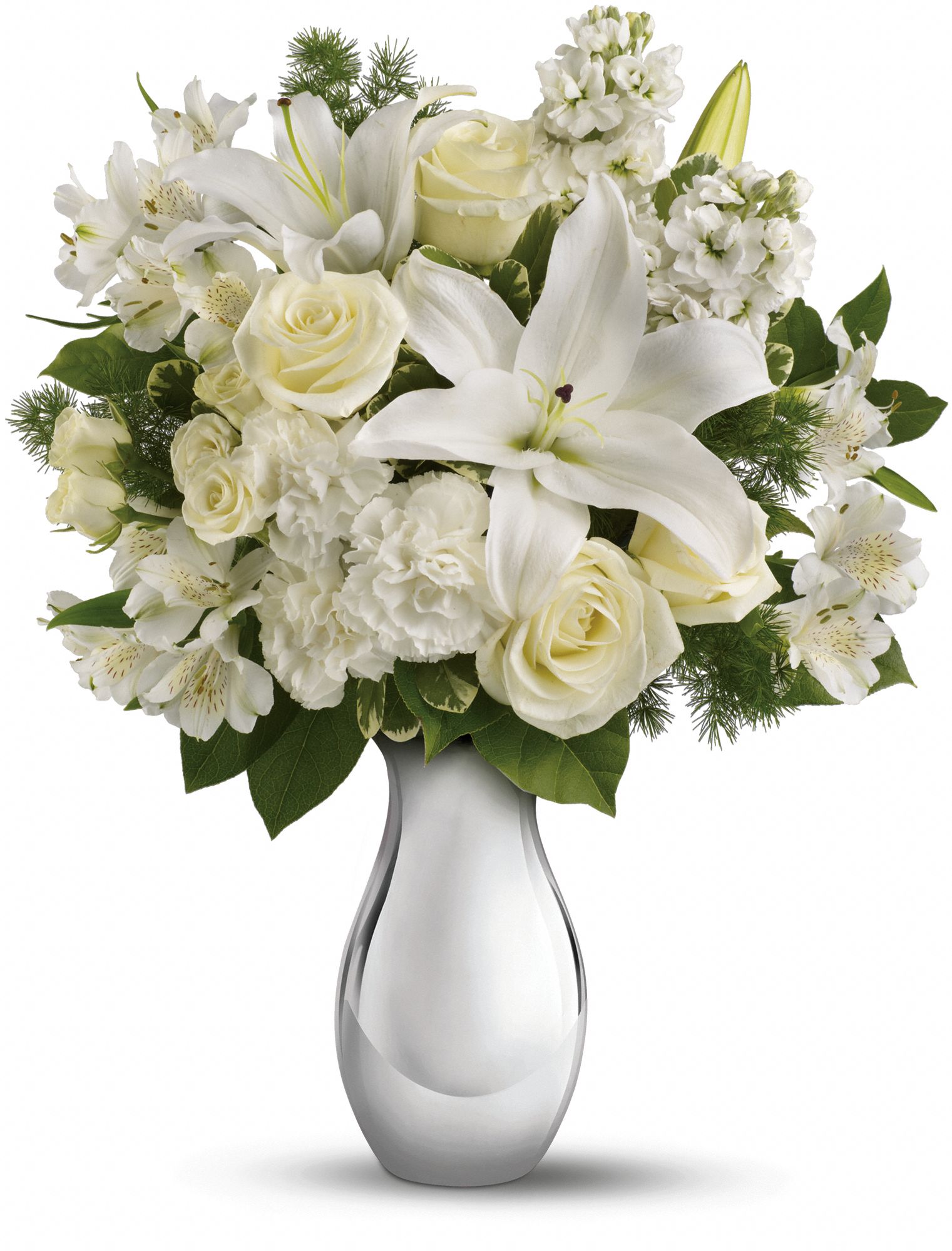Teleflora's Shimmering White Bouquet Flowers