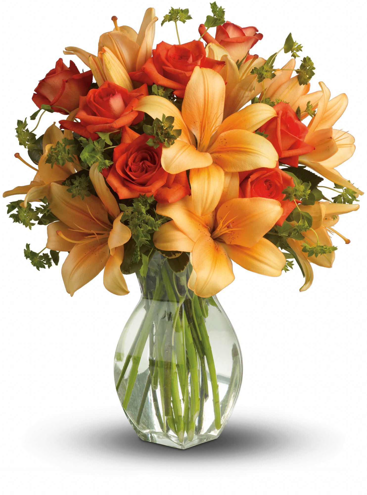 Fiery Lily and Rose Flowers
