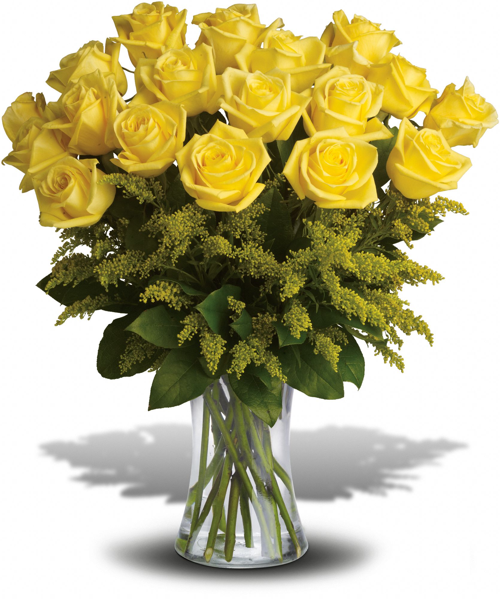 Rosy Glow Bouquet - 12 Yellow Roses Flowers