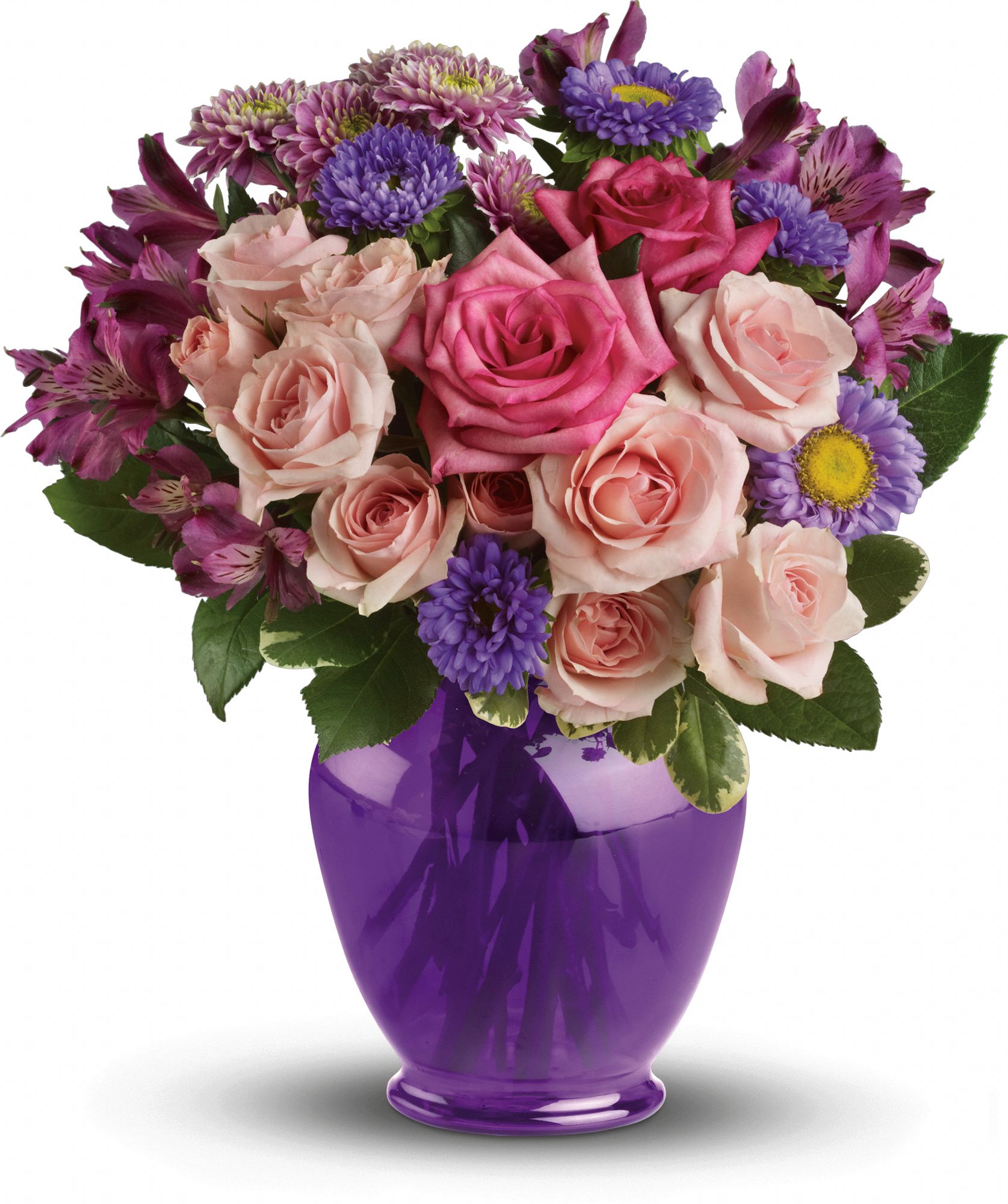 Teleflora's Purple Medley Bouquet with Roses Flowers